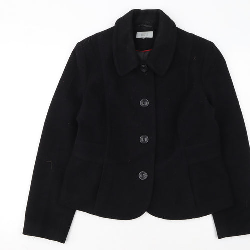Marks and Spencer Women's Black Wool Blend Blazer Jacket Size 18