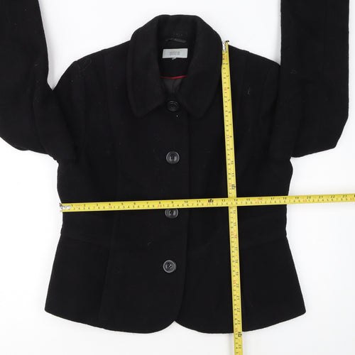 Marks and Spencer Women's Black Wool Blend Blazer Jacket Size 18