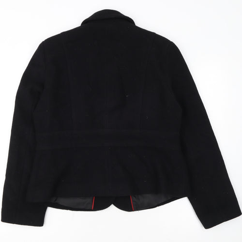 Marks and Spencer Women's Black Wool Blend Blazer Jacket Size 18