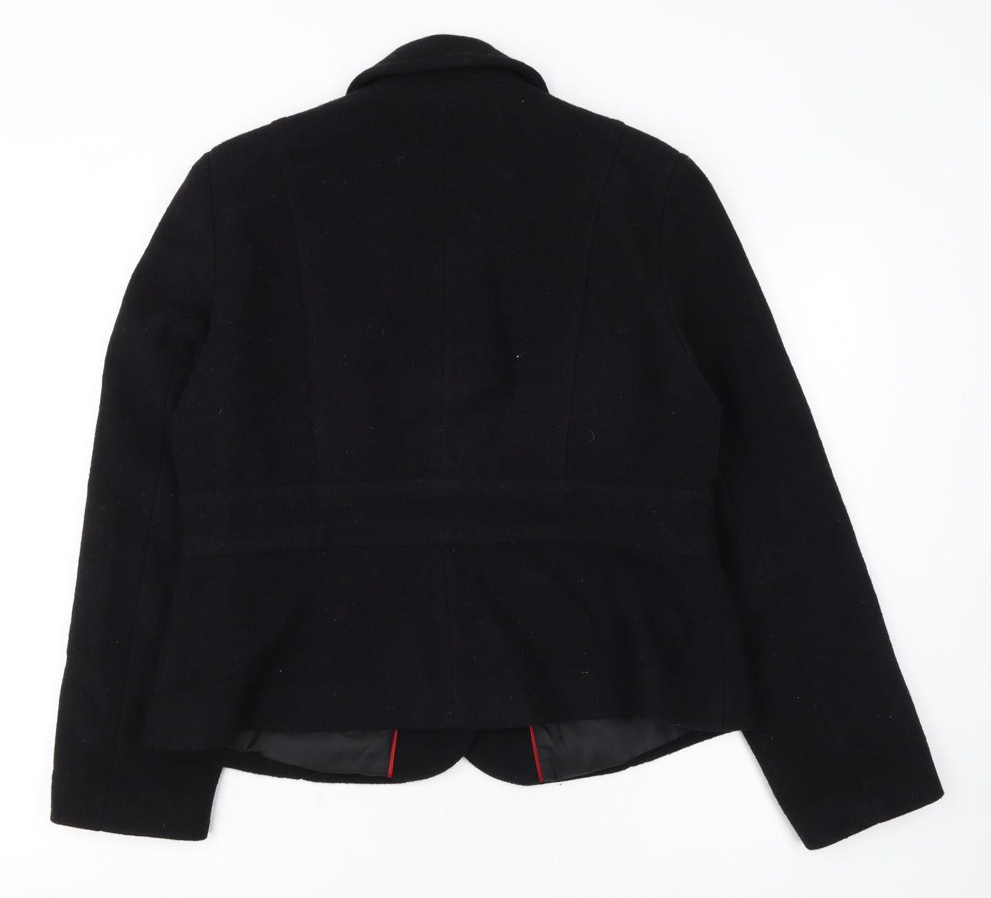 Marks and Spencer Women's Black Wool Blend Blazer Jacket Size 18