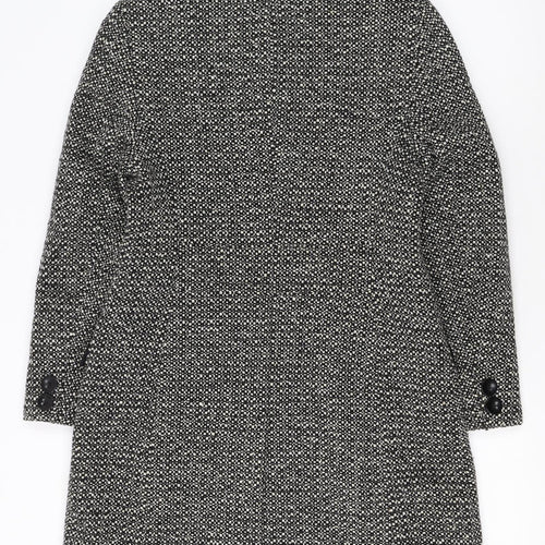 Next Petite Women's Black Wool Blend Mid-Length Coat Size 10