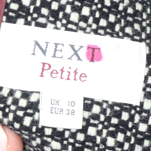 Next Petite Women's Black Wool Blend Mid-Length Coat Size 10