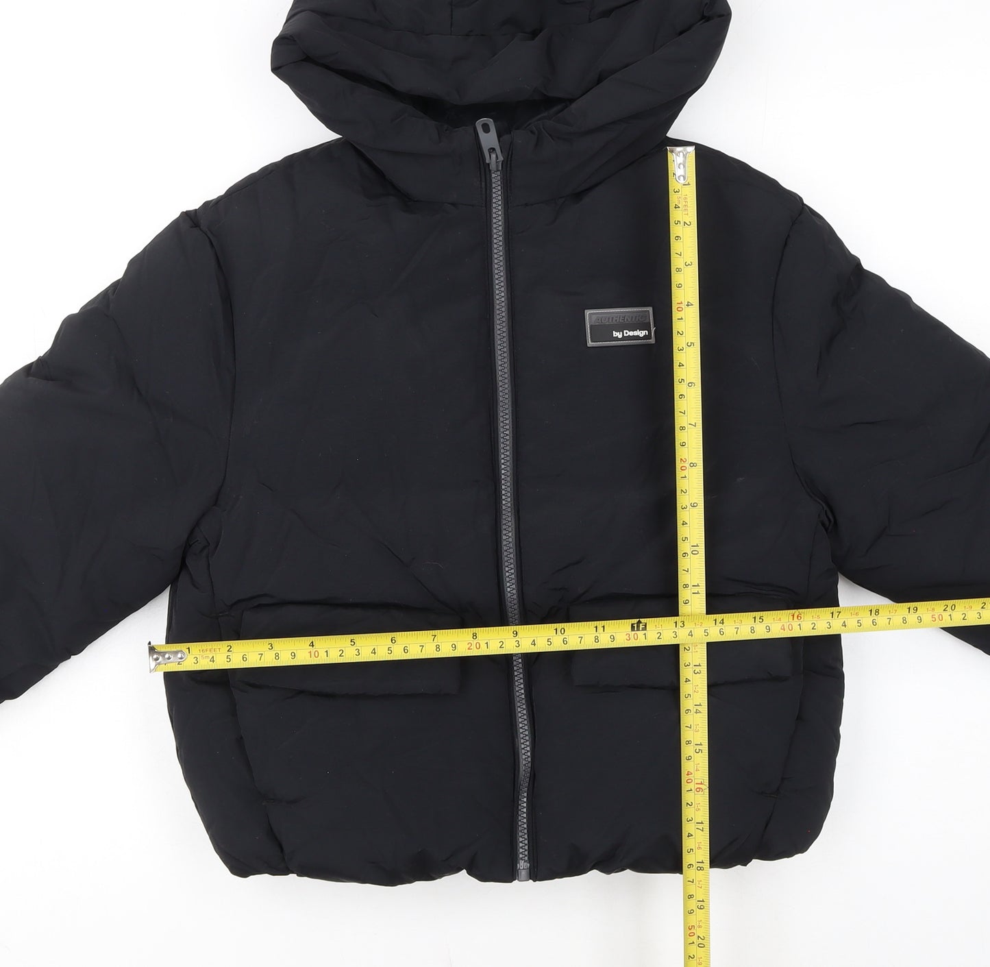 Marks and Spencer Boys Black Hooded Puffer Jacket 8-9 Years Winter Coat