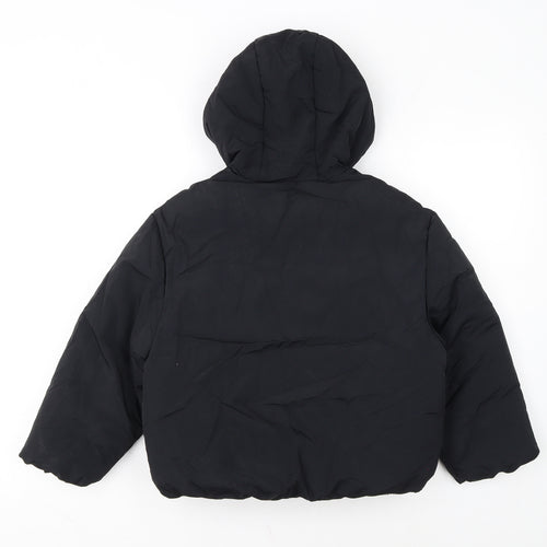 Marks and Spencer Boys Black Hooded Puffer Jacket 8-9 Years Winter Coat