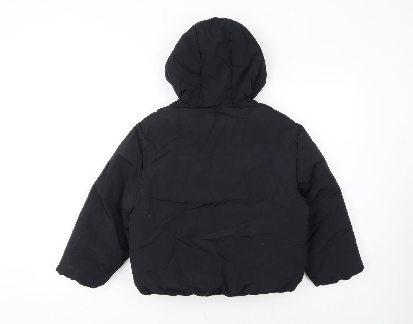 Marks and Spencer Boys Black Hooded Puffer Jacket 8-9 Years Winter Coat