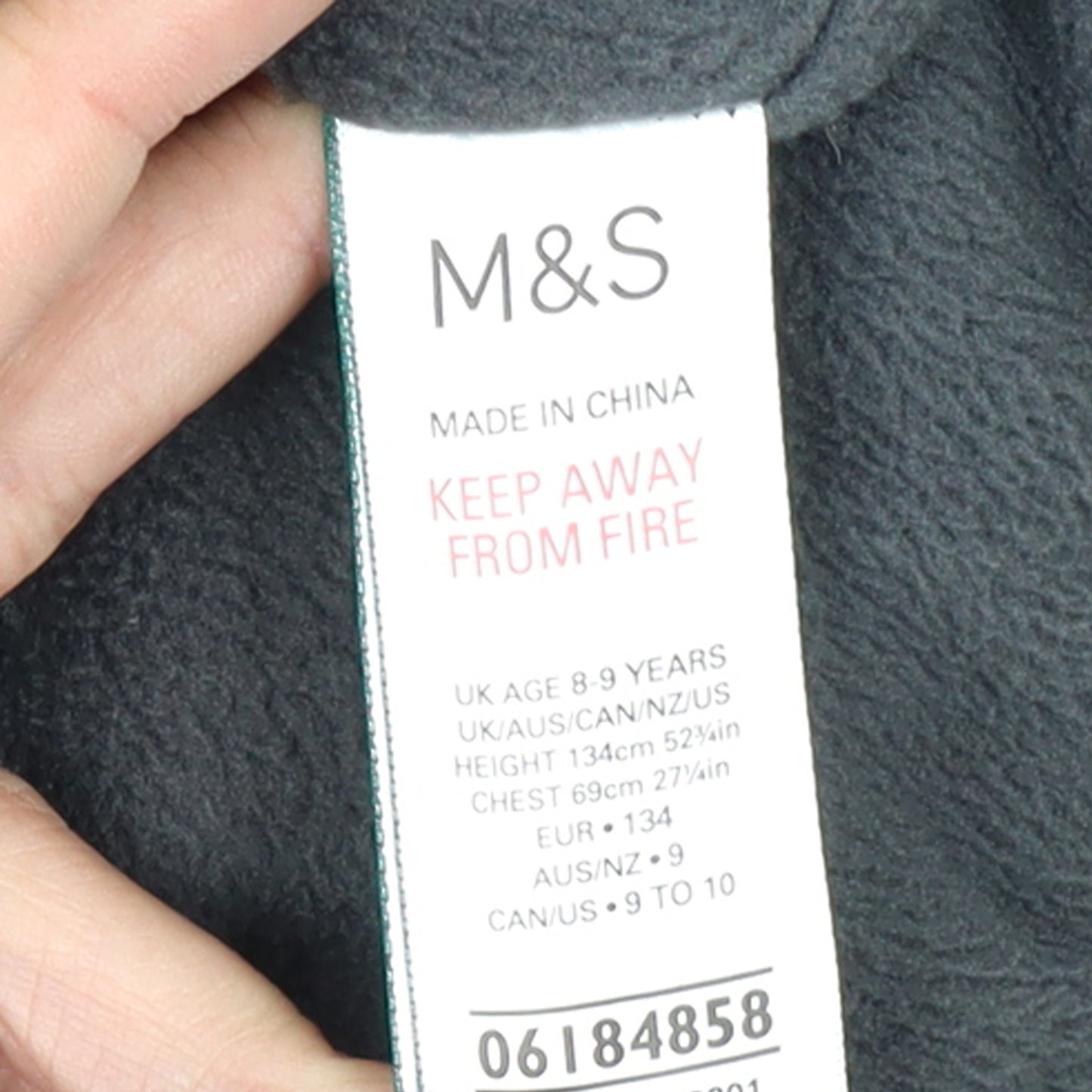 Marks and Spencer Boys Black Hooded Puffer Jacket 8-9 Years Winter Coat
