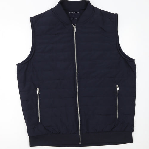 Marks and Spencer Men’s Blue Quilted Bodywarmer XL Zip Padded Gilet