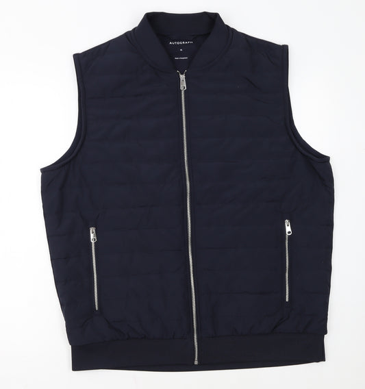 Marks and Spencer Men’s Blue Quilted Bodywarmer XL Zip Padded Gilet