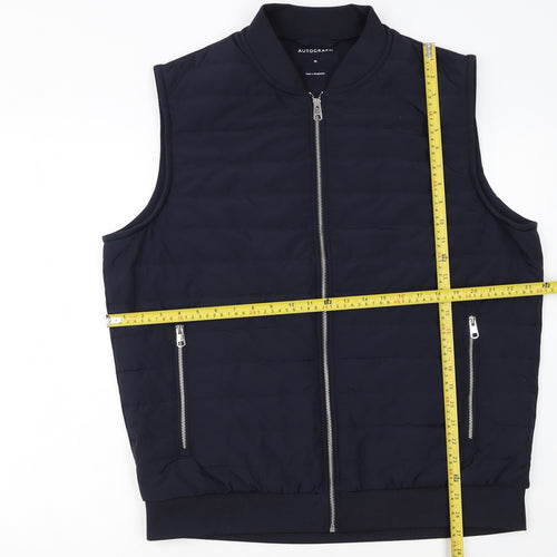 Marks and Spencer Men’s Blue Quilted Bodywarmer XL Zip Padded Gilet