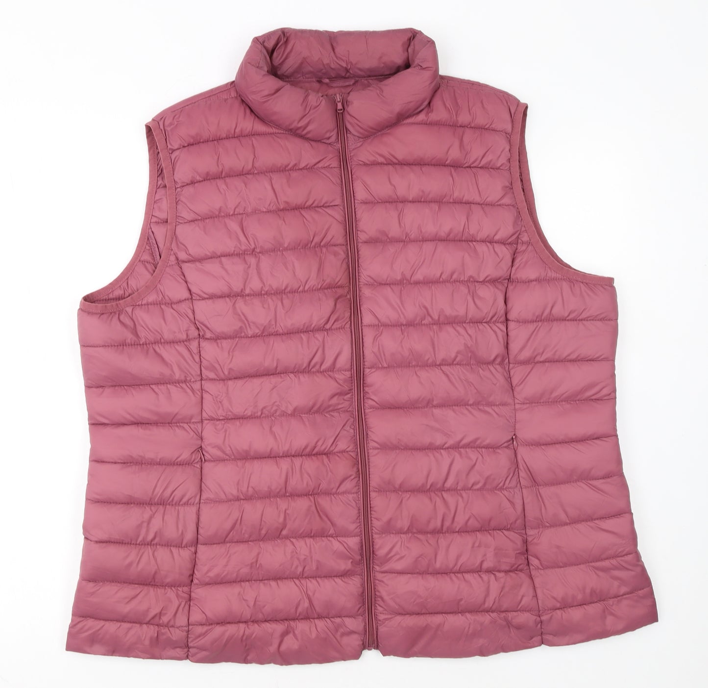 Dunnes Stores Womens Pink Puffer Waistcoat XL Lightweight Quilted Gilet