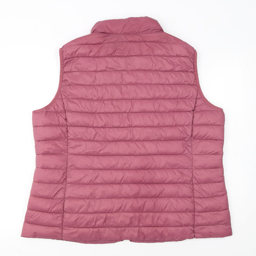 Dunnes Stores Womens Pink Puffer Waistcoat XL Lightweight Quilted Gilet