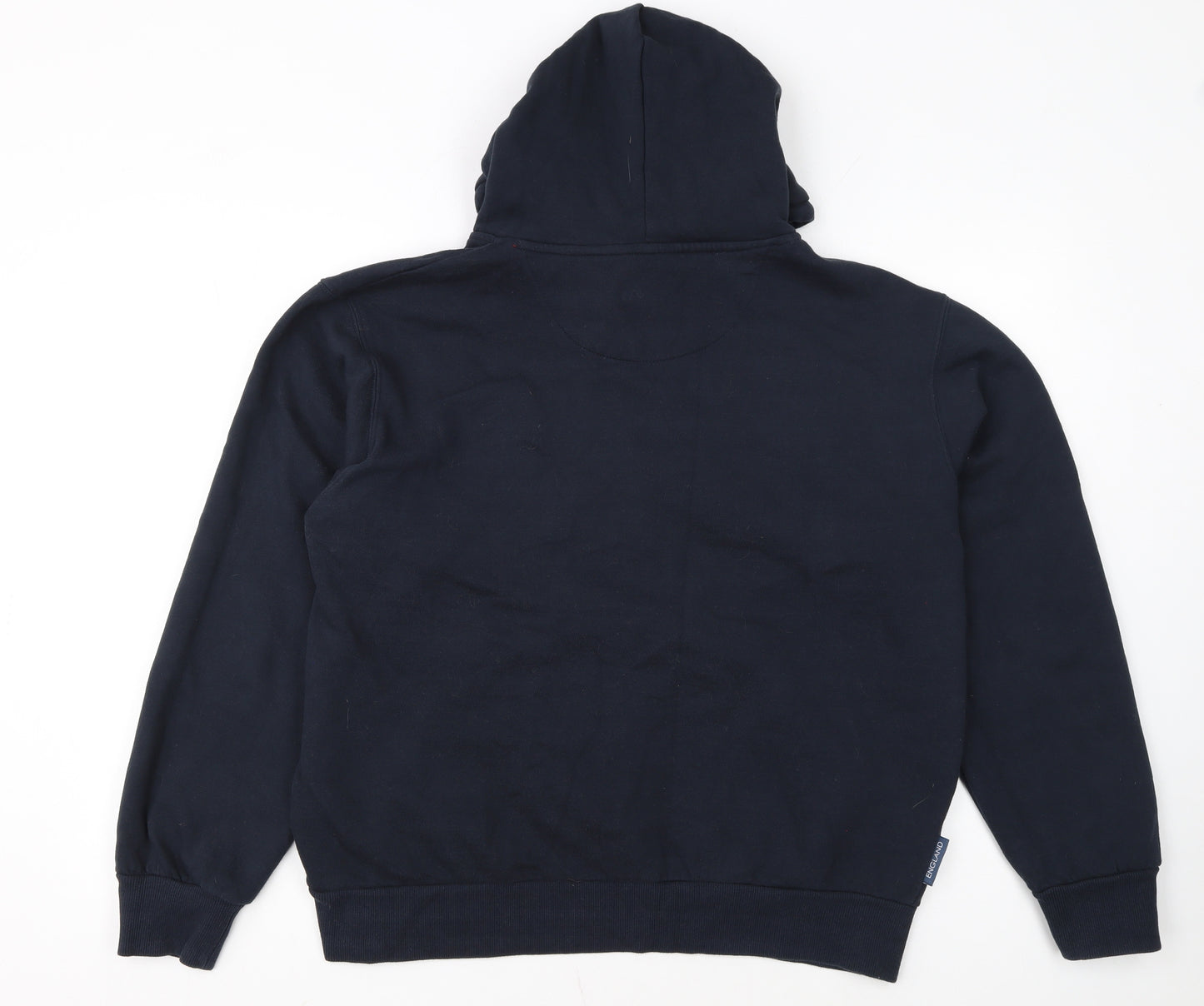 Authentic Originals England Men's Blue Pullover Hoodie M Rugby Fleece