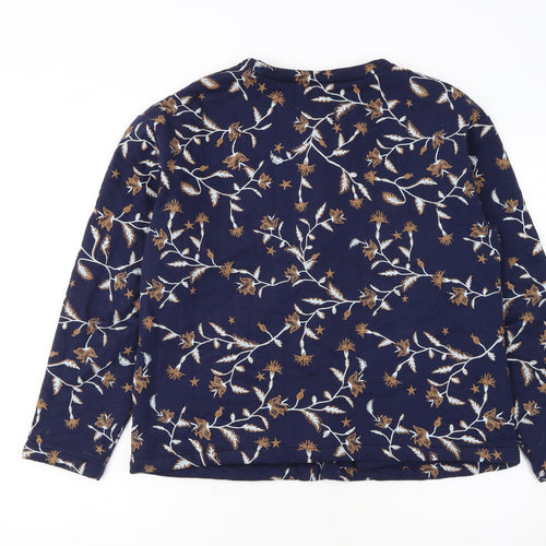White Stuff Womens Blue Floral Button Cardigan UK 12 Cotton