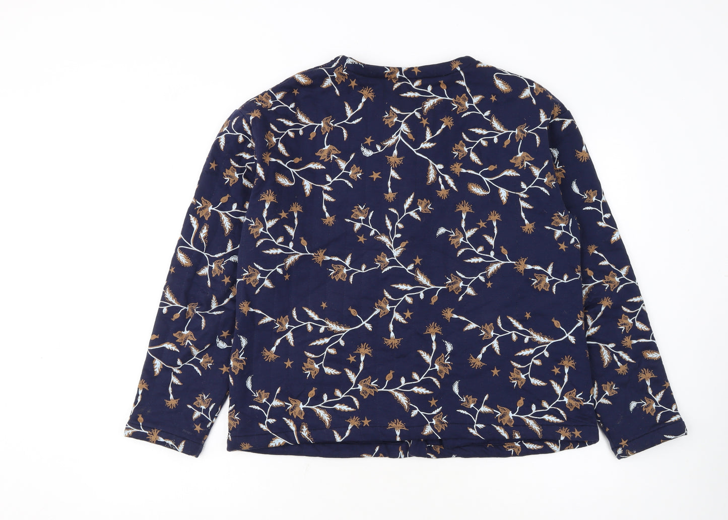 White Stuff Womens Blue Floral Button Cardigan UK 12 Cotton