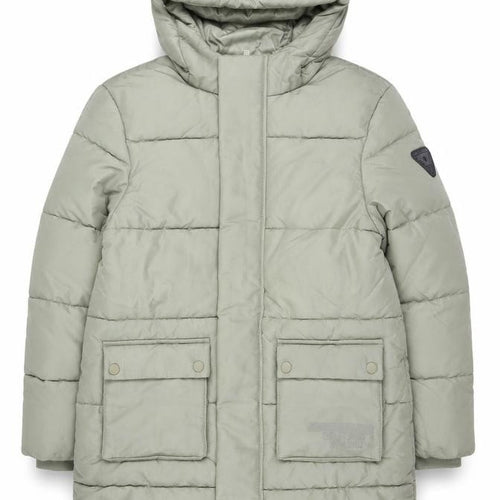 Marks and Spencer Boys Green Puffer Jacket 9-10 Years Hooded Mid-Length
