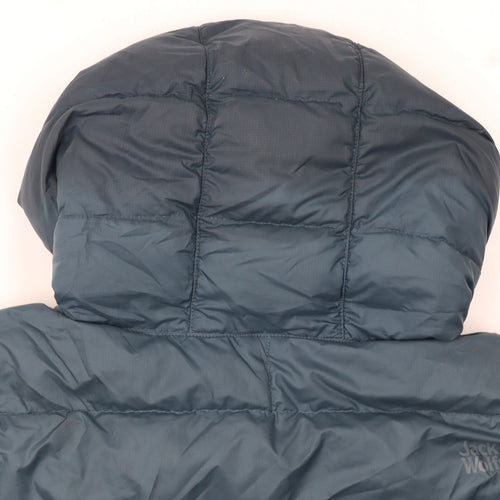 Jack Wolfskin Men's Blue Hooded Puffer Jacket Size M 40 in Hiking Outdoor