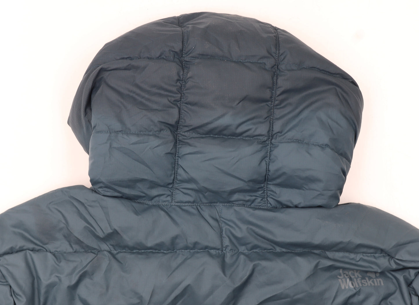 Jack Wolfskin Men's Blue Hooded Puffer Jacket Size M 40 in Hiking Outdoor
