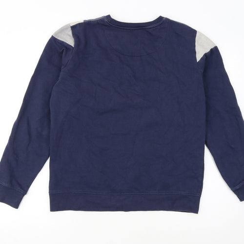 Threadbare Men’s Blue Colour Block Crew Neck Sweatshirt Size M