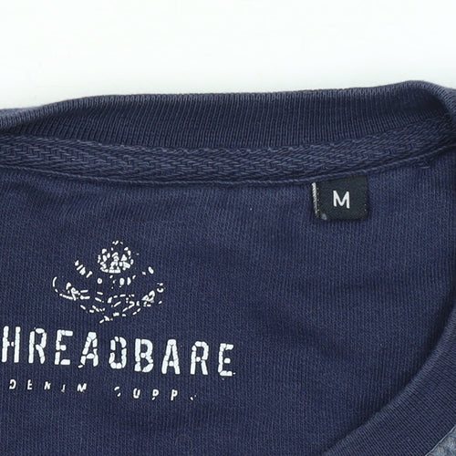 Threadbare Men’s Blue Colour Block Crew Neck Sweatshirt Size M