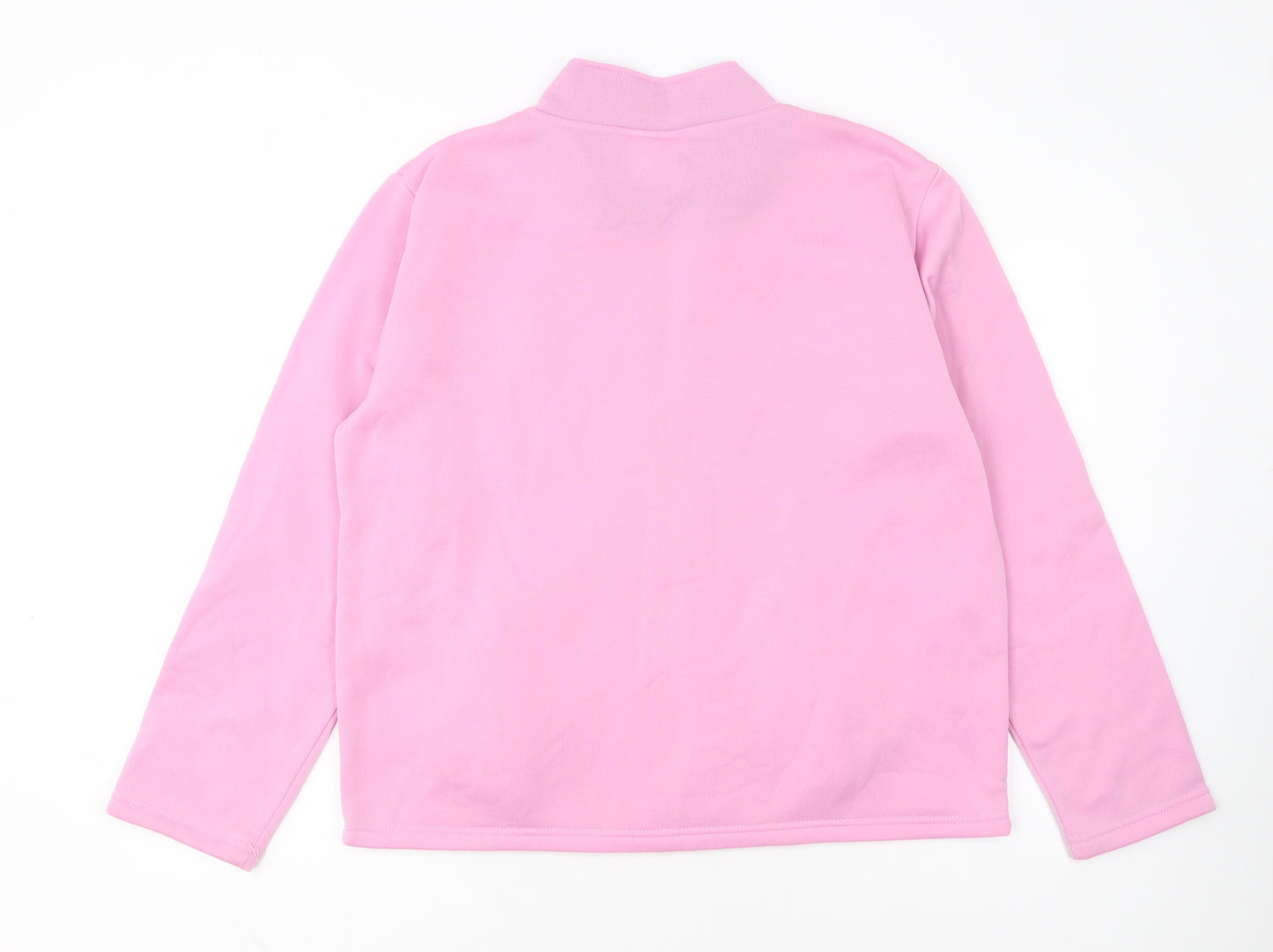 Anne Lançay Women's Pink Full Zip Embroidered Fleece Jacket UK 18/20