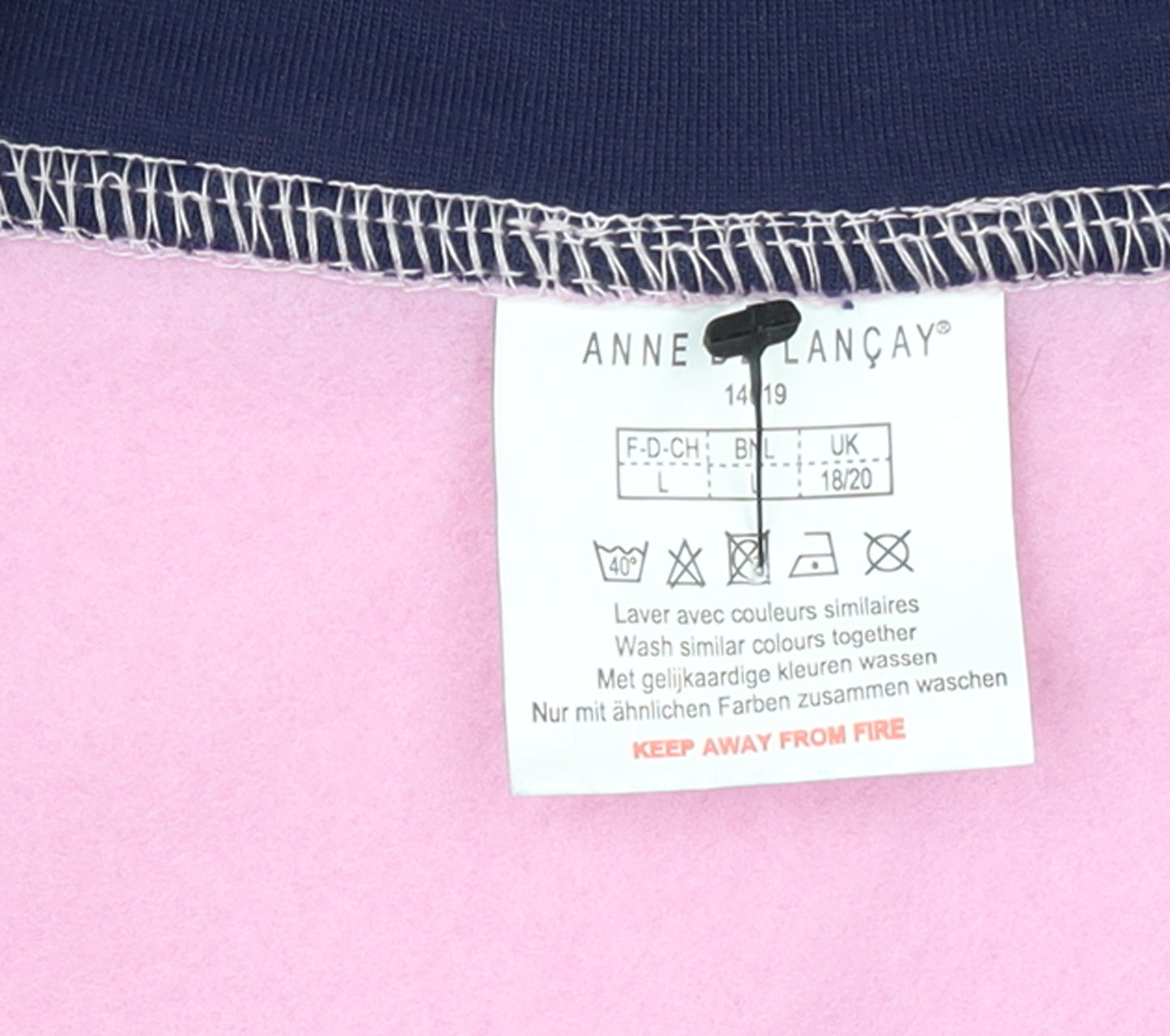 Anne Lançay Women's Pink Full Zip Embroidered Fleece Jacket UK 18/20