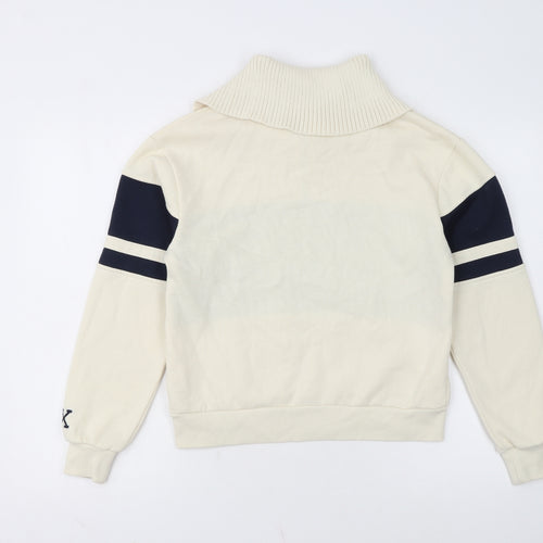 Boux Avenue Womens Beige & Navy Pullover Sweatshirt UK 8 Brooklyn Design