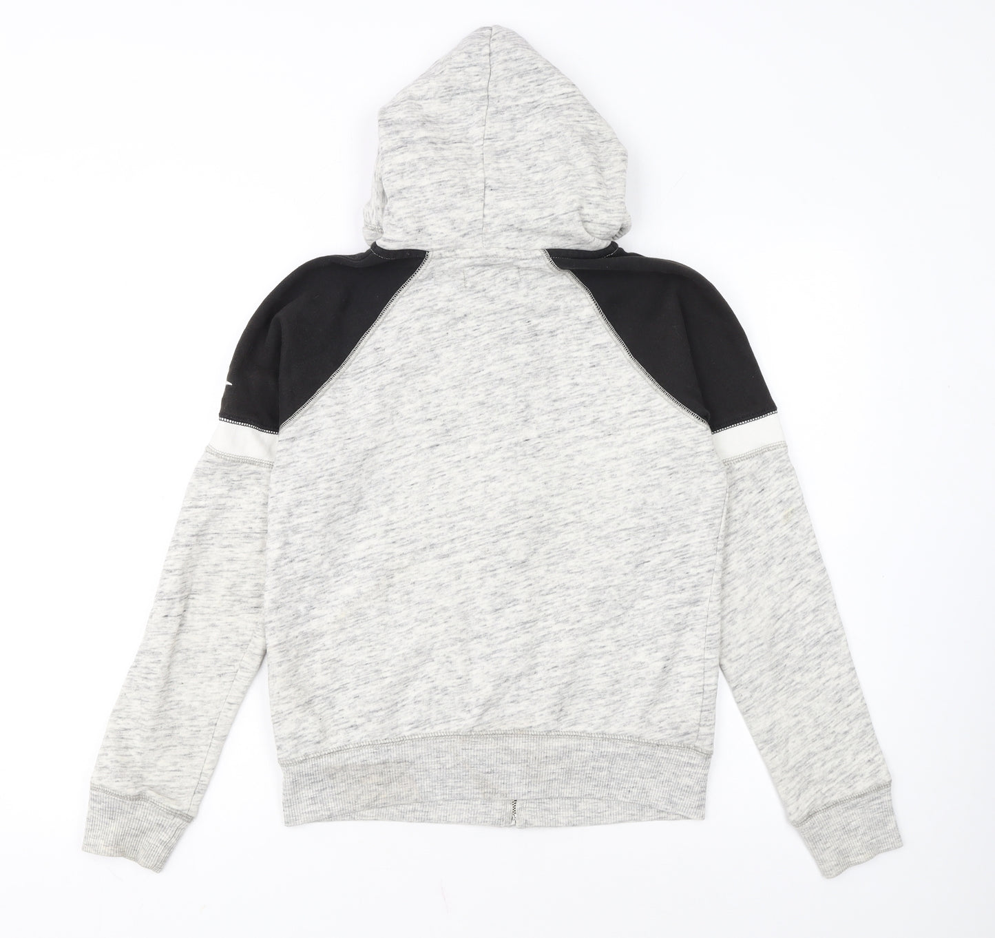 Hollister Women’s Grey & Black Full Zip Hoodie M Cotton Blend