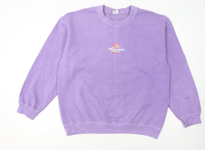 Urban Outfitters Women Purple Mount Fuji Pullover Sweatshirt S