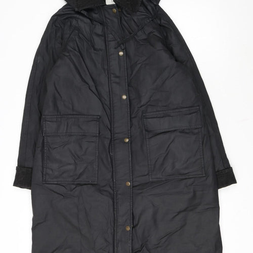 Marks and Spencer Women’s Black Long Hooded Rain Coat Size 10