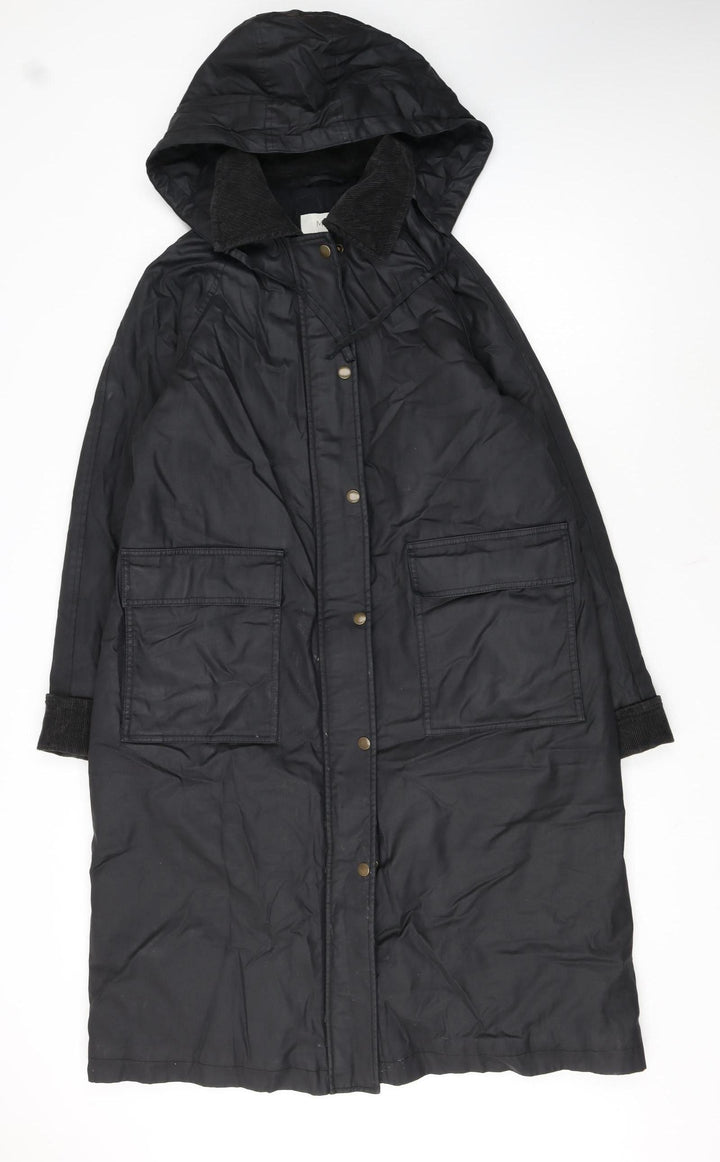 Marks and Spencer Women’s Black Long Hooded Rain Coat Size 10