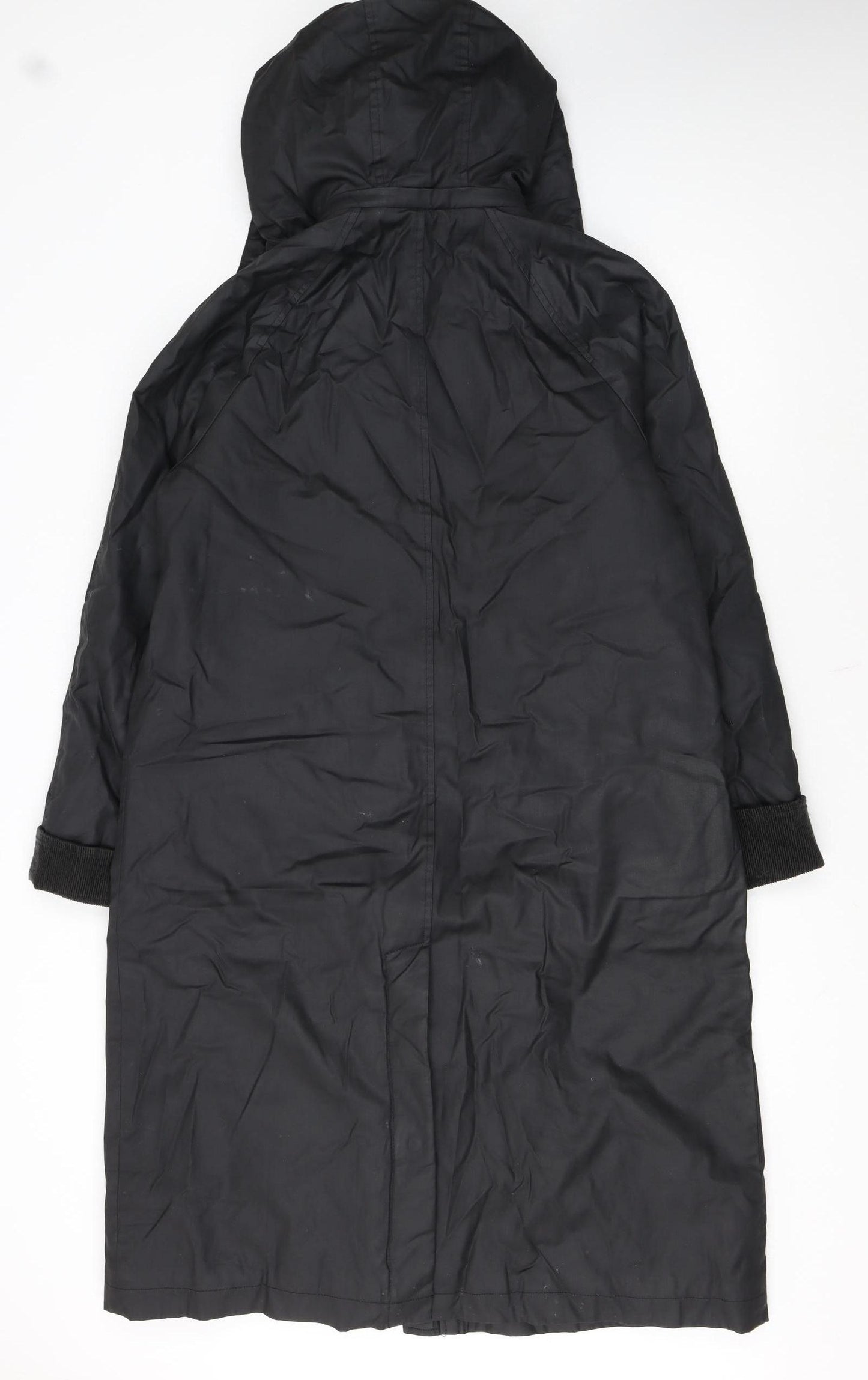 Marks and Spencer Women’s Black Long Hooded Rain Coat Size 10
