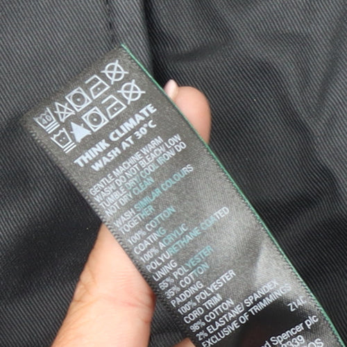 Marks and Spencer Women’s Black Long Hooded Rain Coat Size 10