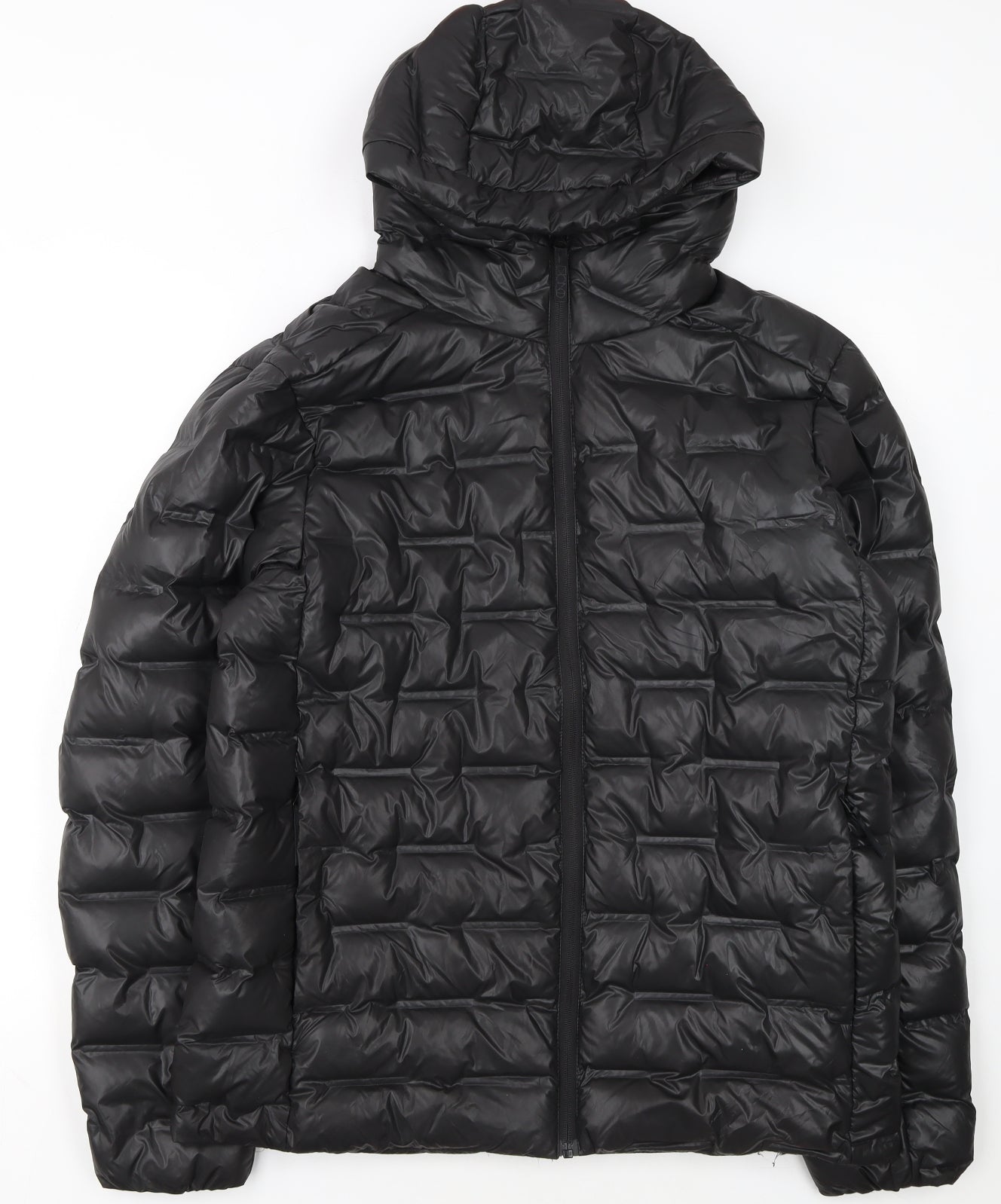 H&M Move Womens Black Hooded Puffer Jacket Size M Lightweight Winter
