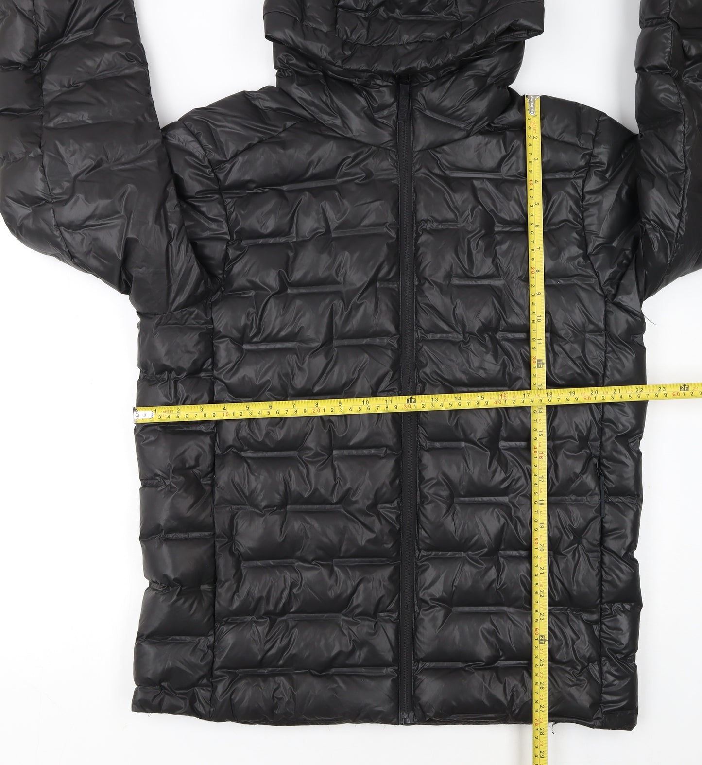 H&M Move Womens Black Hooded Puffer Jacket Size M Lightweight Winter