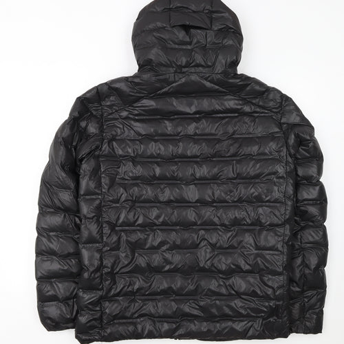 H&M Move Womens Black Hooded Puffer Jacket Size M Lightweight Winter