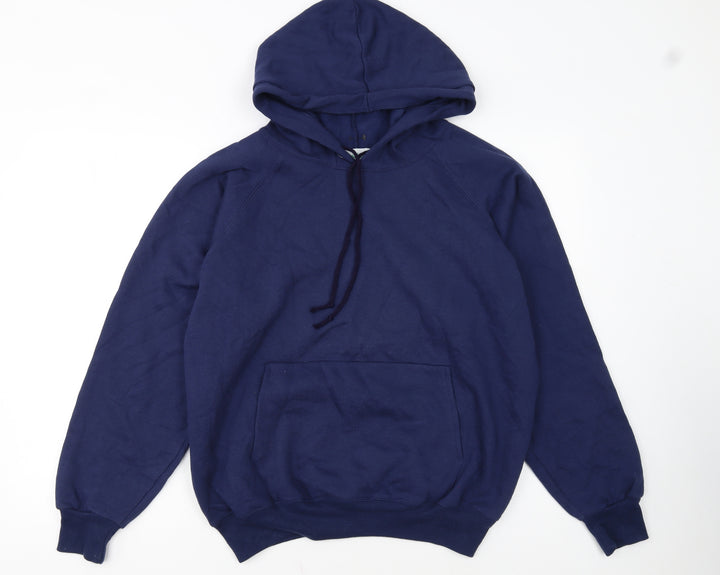 Copdale Men's Blue Pullover Hoodie Size L Embroidered Bird Logo