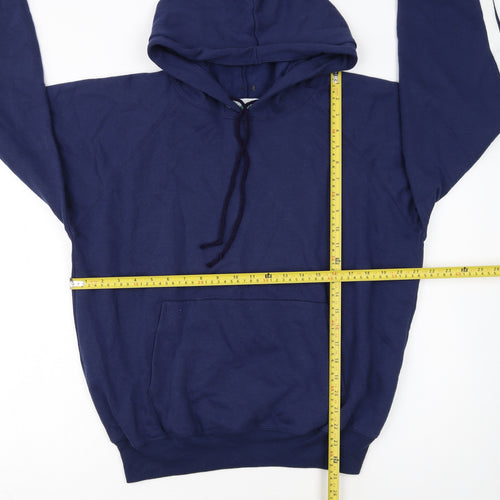 Copdale Men's Blue Pullover Hoodie Size L Embroidered Bird Logo