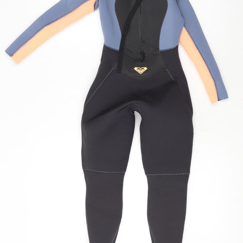 Roxy Girls Black Blue Peach Wetsuit 8G Neoprene AquaAlpha Stretch Suit