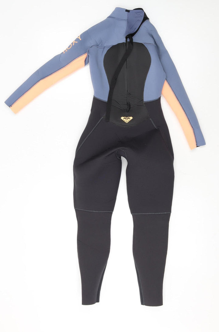 Roxy Girls Black Blue Peach Wetsuit 8G Neoprene AquaAlpha Stretch Suit