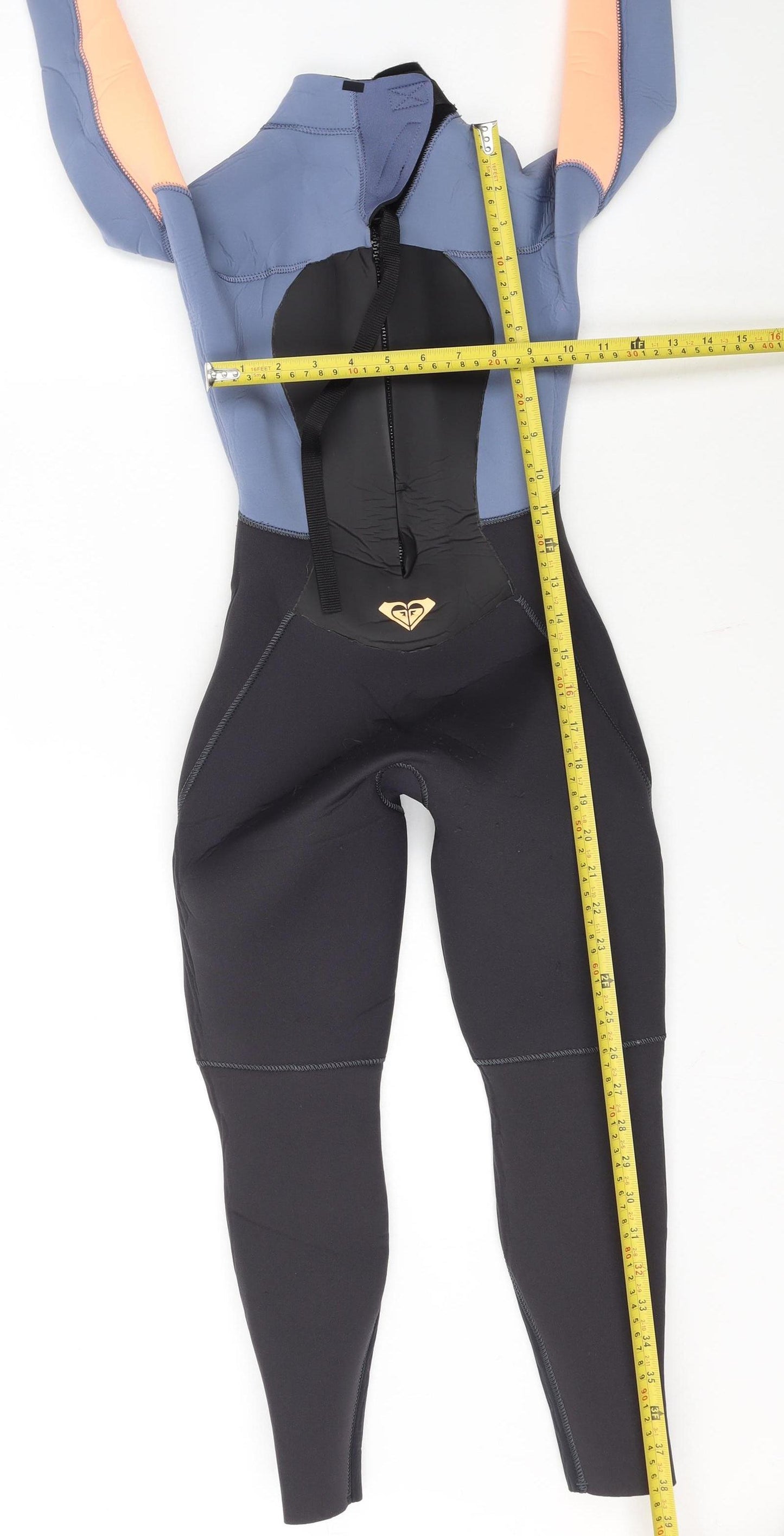 Roxy Girls Black Blue Peach Wetsuit 8G Neoprene AquaAlpha Stretch Suit