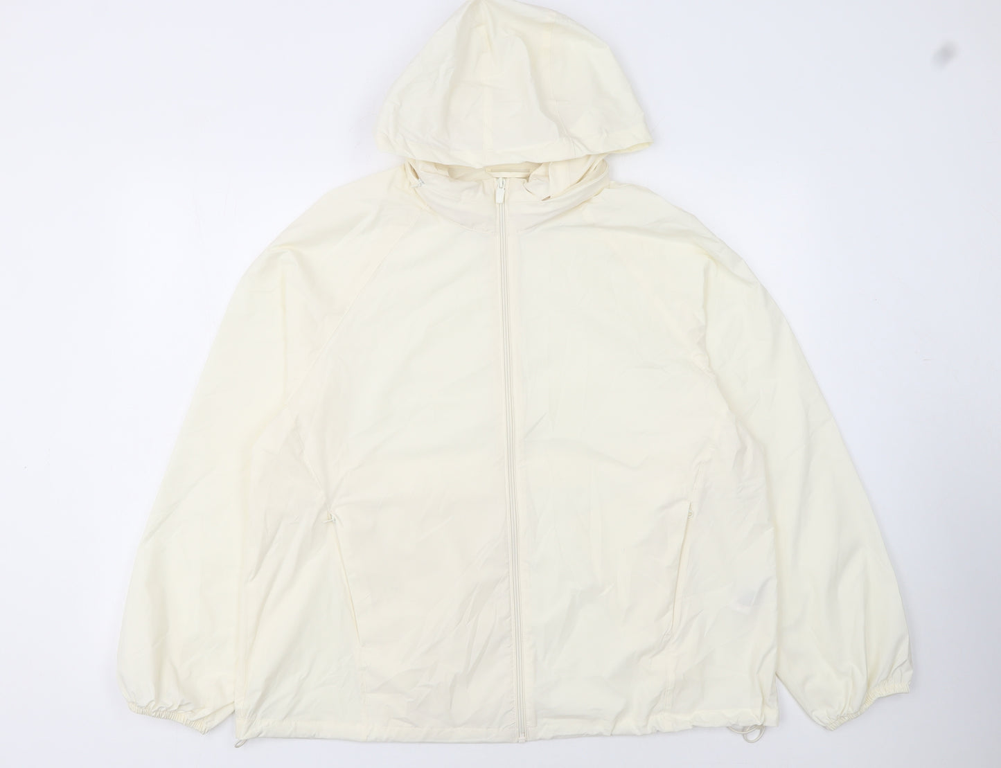 Primark Women Ivory Hooded Windbreaker Jacket Size M Lightweight