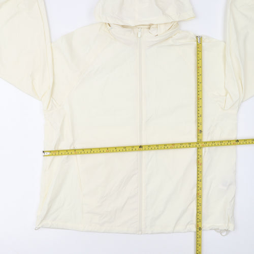 Primark Women Ivory Hooded Windbreaker Jacket Size M Lightweight