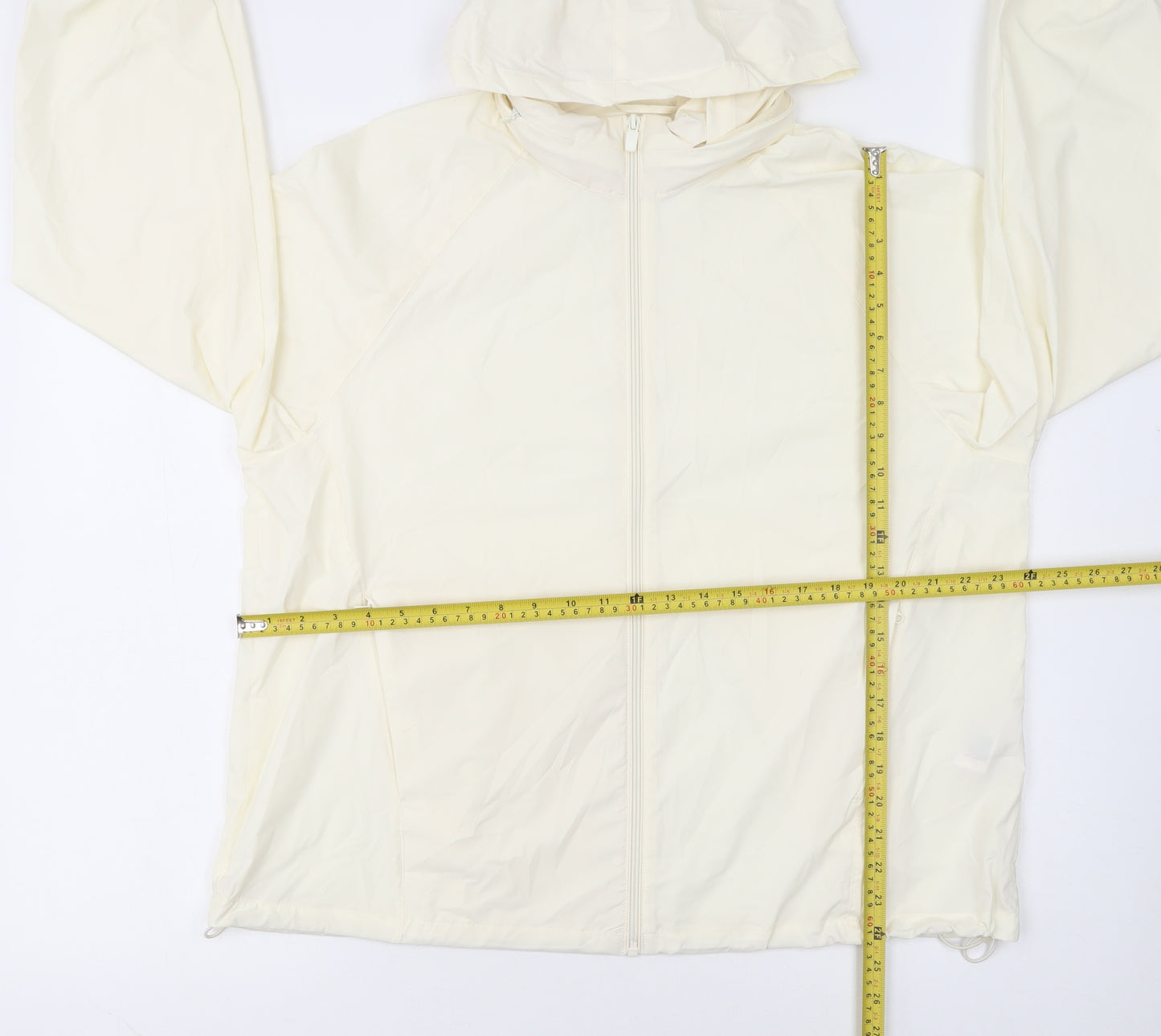 Primark Women Ivory Hooded Windbreaker Jacket Size M Lightweight