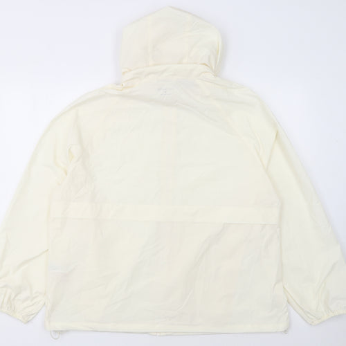 Primark Women Ivory Hooded Windbreaker Jacket Size M Lightweight