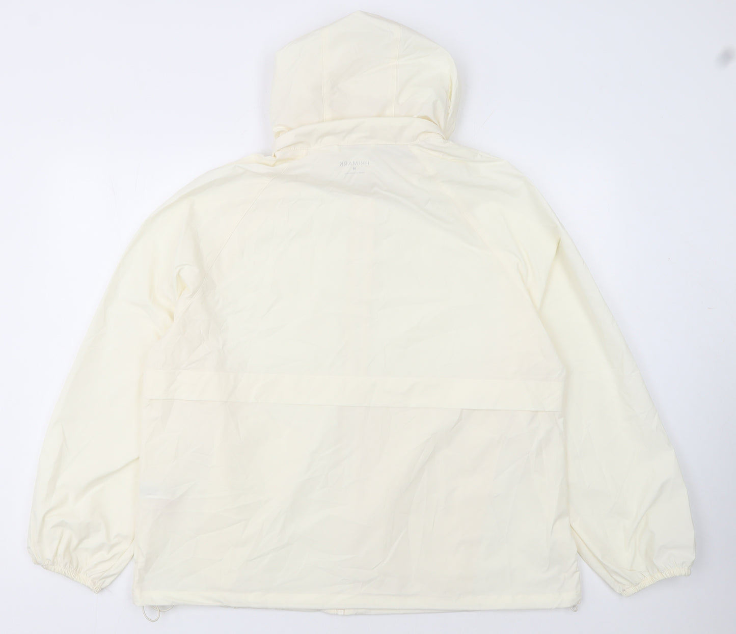 Primark Women Ivory Hooded Windbreaker Jacket Size M Lightweight