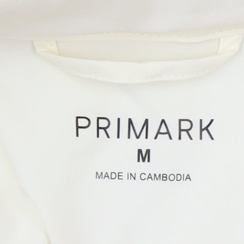 Primark Women Ivory Hooded Windbreaker Jacket Size M Lightweight