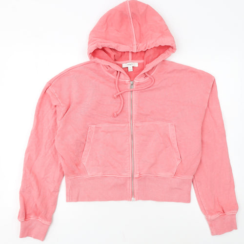 Marks and Spencer Womens Pink XS Full Zip Hoodie Cotton Blend