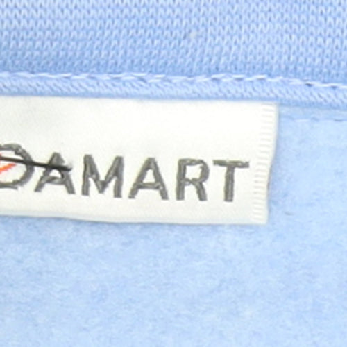 Damart Women Blue Button Sweatshirt L 18/20 Embroidered Floral