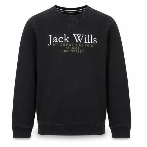 Jack Wills Boys Black Crew Neck Pullover Sweatshirt 12-13 Years