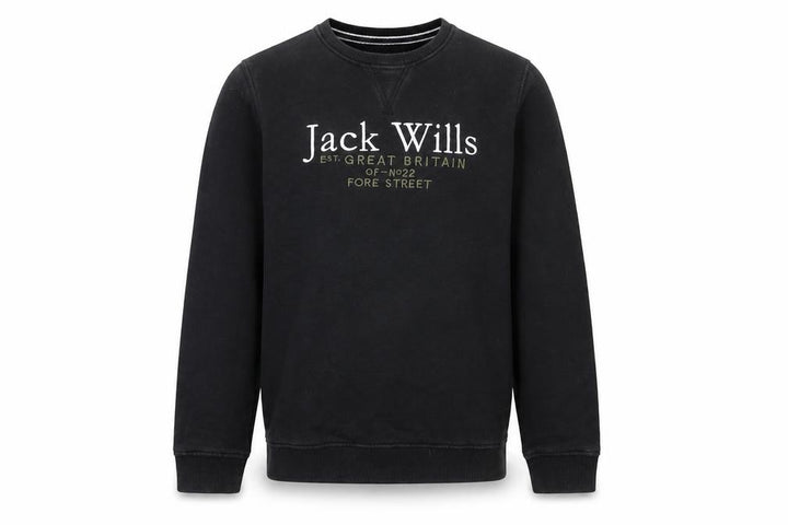 Jack Wills Boys Black Crew Neck Pullover Sweatshirt 12-13 Years